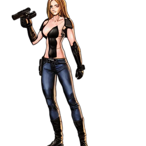 weapon, concept art, comic book art, cartoon, pixel art, rachel, cole, punisher transparent PNG cut-out