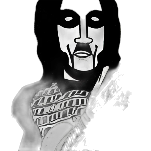 cartoon, comic book art, fantasy art, concept art, ace, frehley transparent PNG cut-out