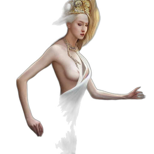 dress, crown, jewelry, fantasy art transparent PNG cut-out