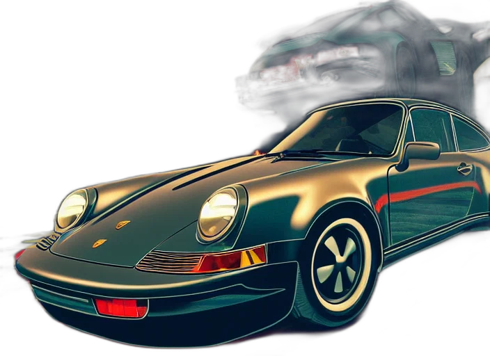 car, concept art, photorealistic, 3d render, fantasy art, porsche, high, quality transparent PNG cut-out
