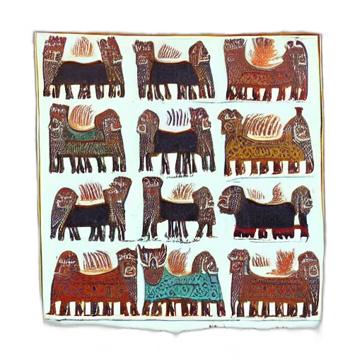 forest, moroccan, painting, animals transparent PNG cut-out