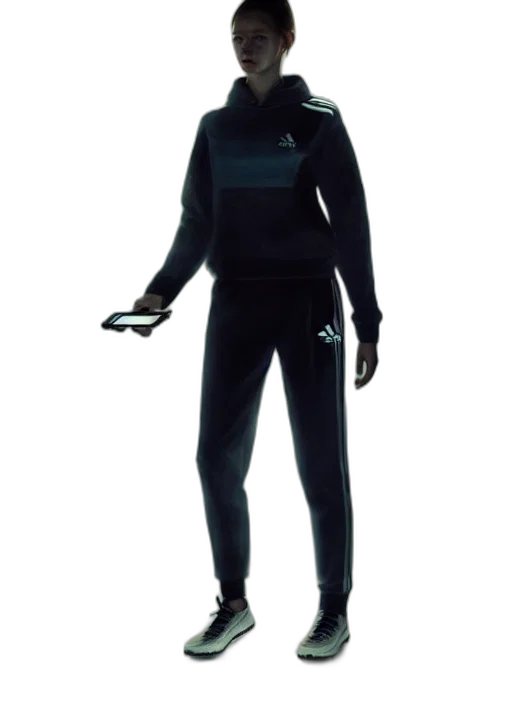 jacket, staff, robot, mask, cyberpunk, concept art, 3d render, vaporwave transparent PNG cut-out