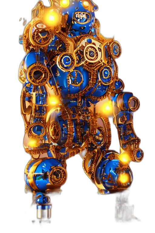 robot, jewelry, mask, staff, 3d render, concept art, fantasy art, cyberpunk transparent PNG cut-out