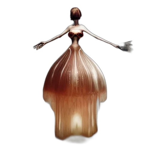 dress, hair, bottle, crown, concept art, 3d render, fantasy art, photorealistic transparent PNG cut-out