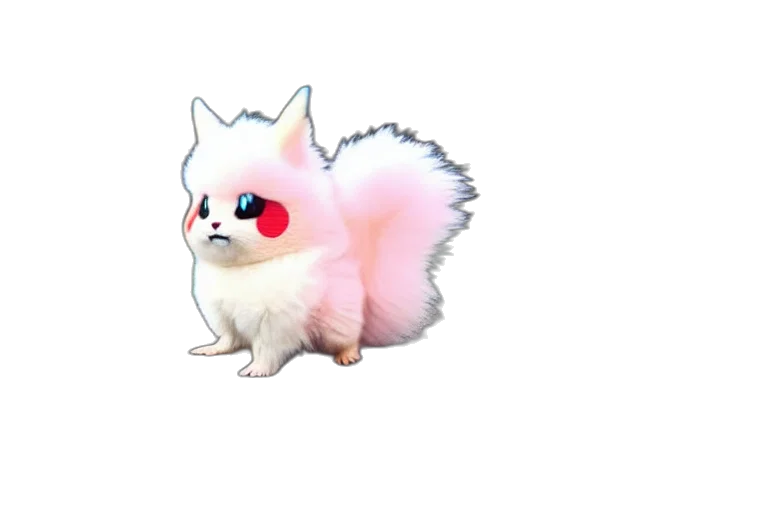 animal, creature, staff, hair, 3d render, concept art, pixel art, vaporwave transparent PNG cut-out