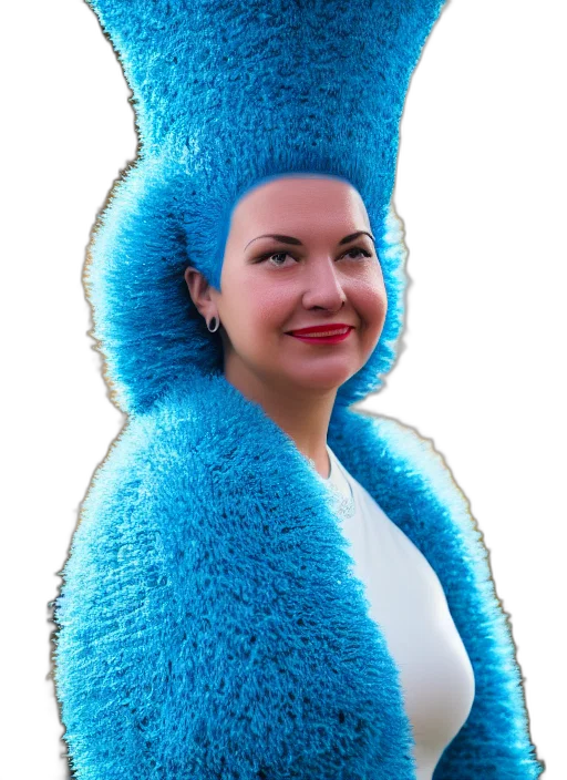 creature, hat, jacket, animal, 3d render, concept art, photorealistic, blue transparent PNG cut-out