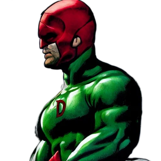 comic book art, concept art, green, daredevil transparent PNG cut-out