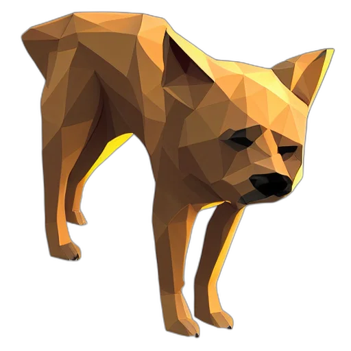animal, creature, staff, 3d render, pixel art, concept art, fantasy art, golden transparent PNG cut-out