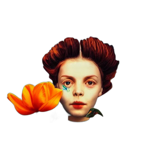 flower, crown, face, hair transparent PNG cut-out