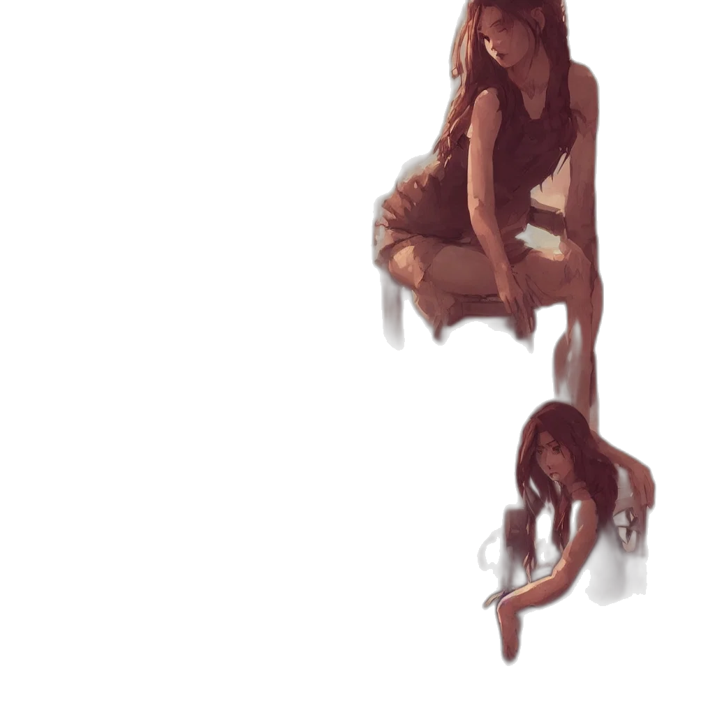 dress, creature, hair, face transparent PNG cut-out