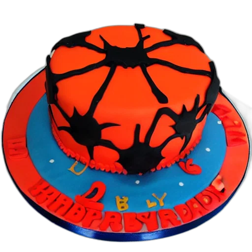 crown, spider, birthday, cake, super, hero transparent PNG cut-out