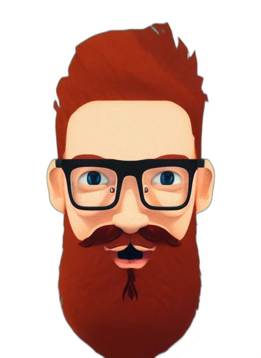 face, staff, hair, mask, cartoon, pixel art, 3d render, concept art transparent PNG cut-out