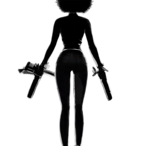 weapon, staff, sword, hair, concept art, comic book art, cartoon, fantasy art transparent PNG cut-out