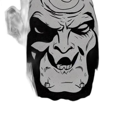 mask, comic book art, cartoon, concept art transparent PNG cut-out