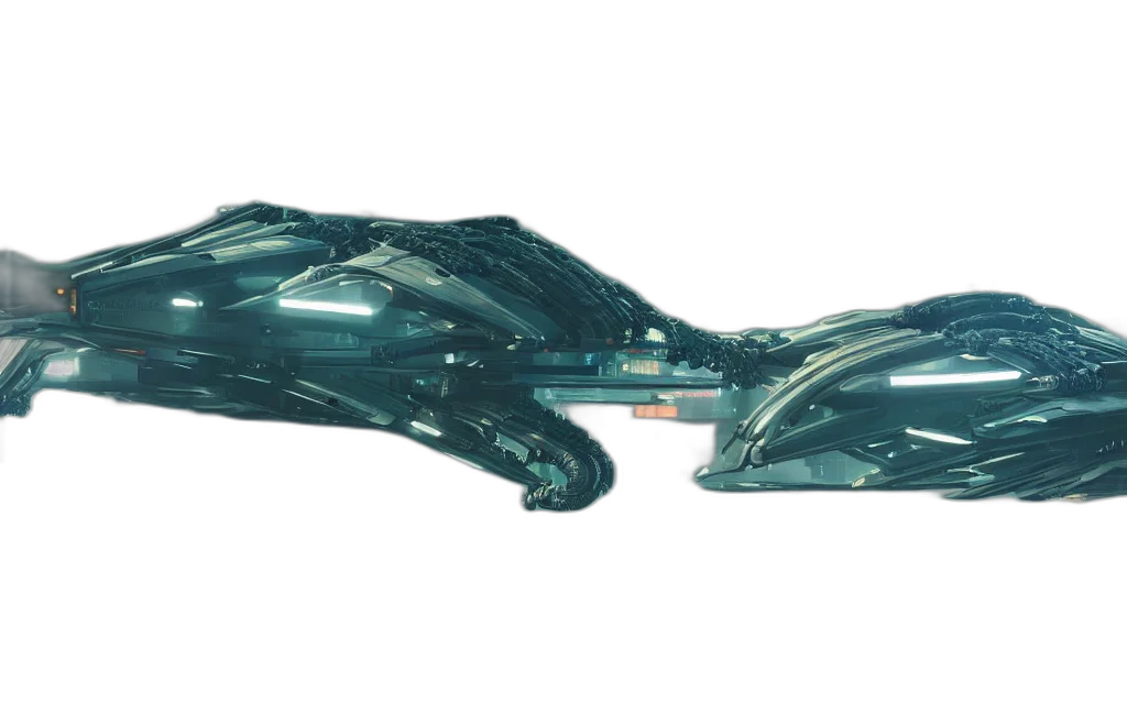 weapon, car, robot, dragon, concept art, 3d render, photorealistic, outer space transparent PNG cut-out