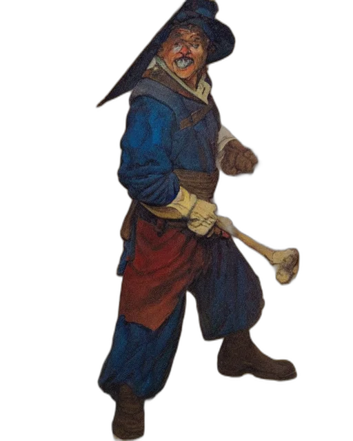 staff, mask, face, jacket, concept art, fantasy art, watercolor, cartoon transparent PNG cut-out
