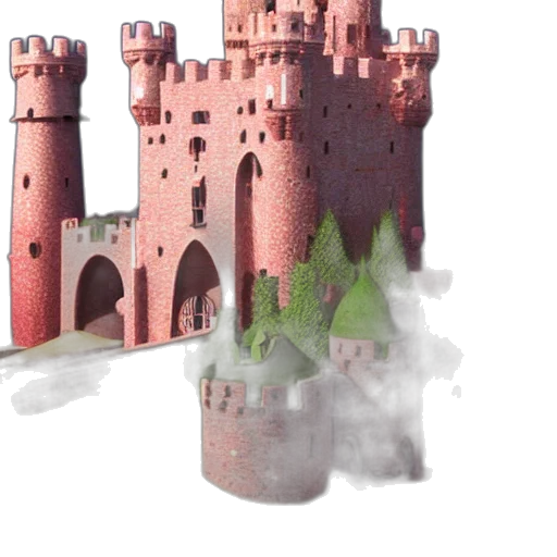 crown, dragon, building, 3d render, concept art, fantasy art, photorealistic, fog transparent PNG cut-out