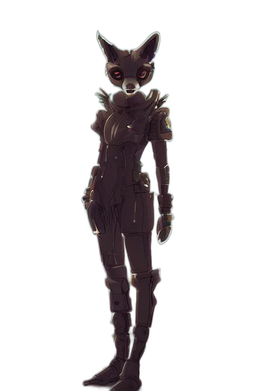 robot, mask, staff, jacket, concept art, cyberpunk, 3d render, fantasy art transparent PNG cut-out