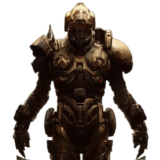 robot, weapon, concept art, 3d render transparent PNG cut-out
