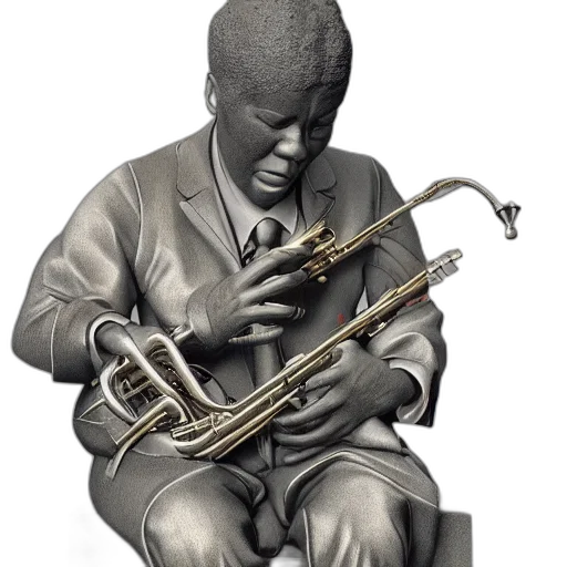 3d render, photorealistic, charlie, parker, hieronymus, bosch, zbrush transparent PNG cut-out