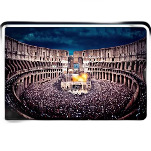 staff, building, concept art, photorealistic, maneskin, concert, colosseum, rome transparent PNG cut-out