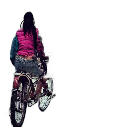jacket, animal, photorealistic, 3d render, concept art, vaporwave, girl, riding transparent PNG cut-out