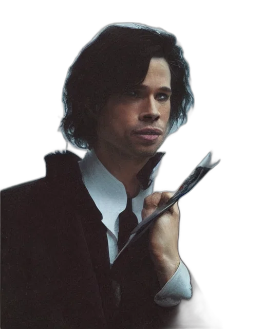 staff, jacket, weapon, hair, photorealistic, oil painting, concept art, fantasy art transparent PNG cut-out