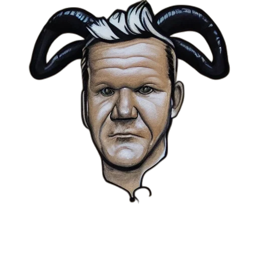 face, mask, comic book art, cartoon, concept art, portrait, chef, gordon transparent PNG cut-out