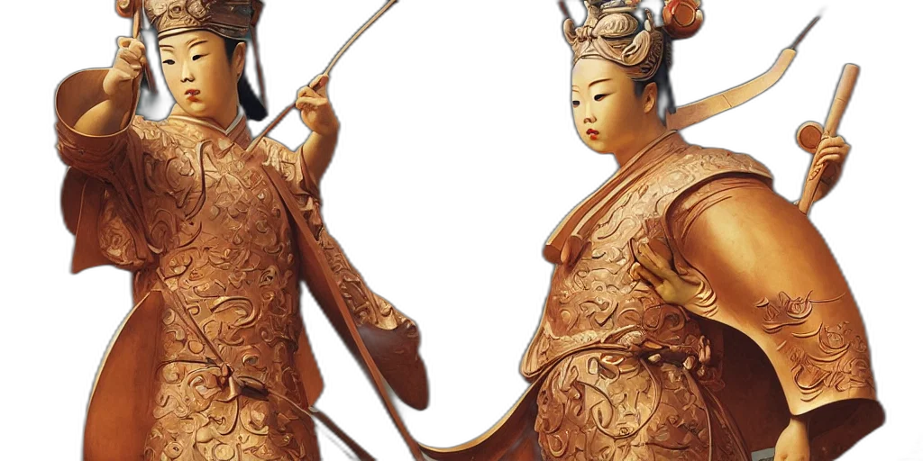 golden, tang, dynasty, statue transparent PNG cut-out