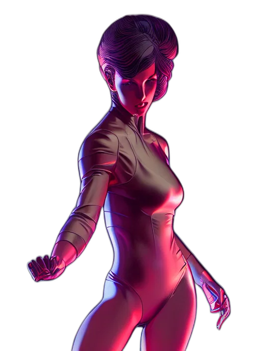 dress, robot, staff, mask, concept art, cyberpunk, comic book art, 3d render transparent PNG cut-out