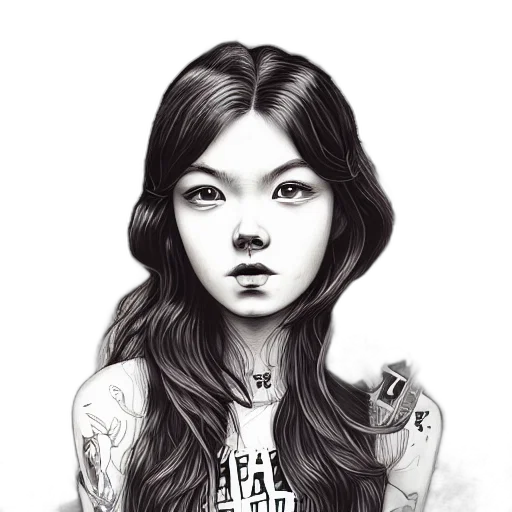 face, dress, photorealistic, fantasy art, cartoon, comic book art, monochrome, grunge transparent PNG cut-out