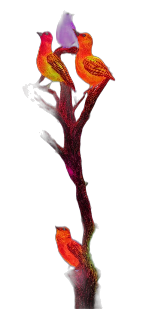 flower, tree, staff, dragon, concept art, watercolor, fantasy art, 3d render transparent PNG cut-out