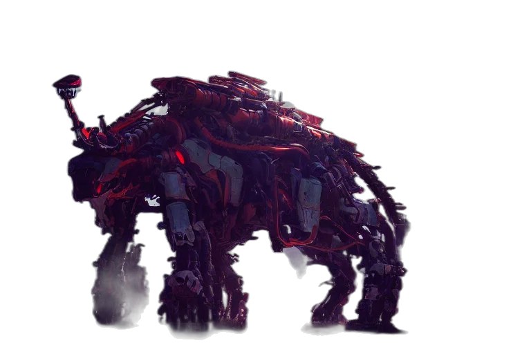 robot, creature, animal, dragon, concept art, 3d render, cyberpunk, fantasy art transparent PNG cut-out