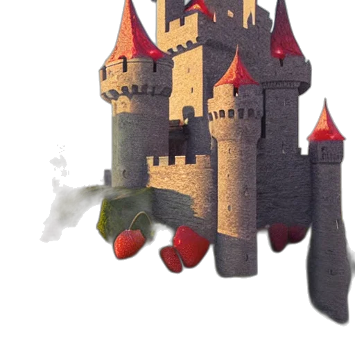 crown, building, weapon, hat, 3d render, fantasy art, concept art, watercolor transparent PNG cut-out