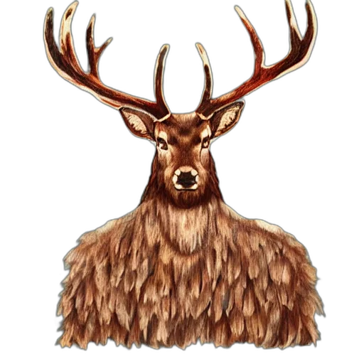 animal, crown, creature, hair, watercolor, concept art, fantasy art, photorealistic transparent PNG cut-out