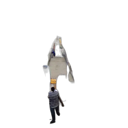 robot, staff, weapon, shoes, 3d render, concept art, pixel art, vaporwave transparent PNG cut-out