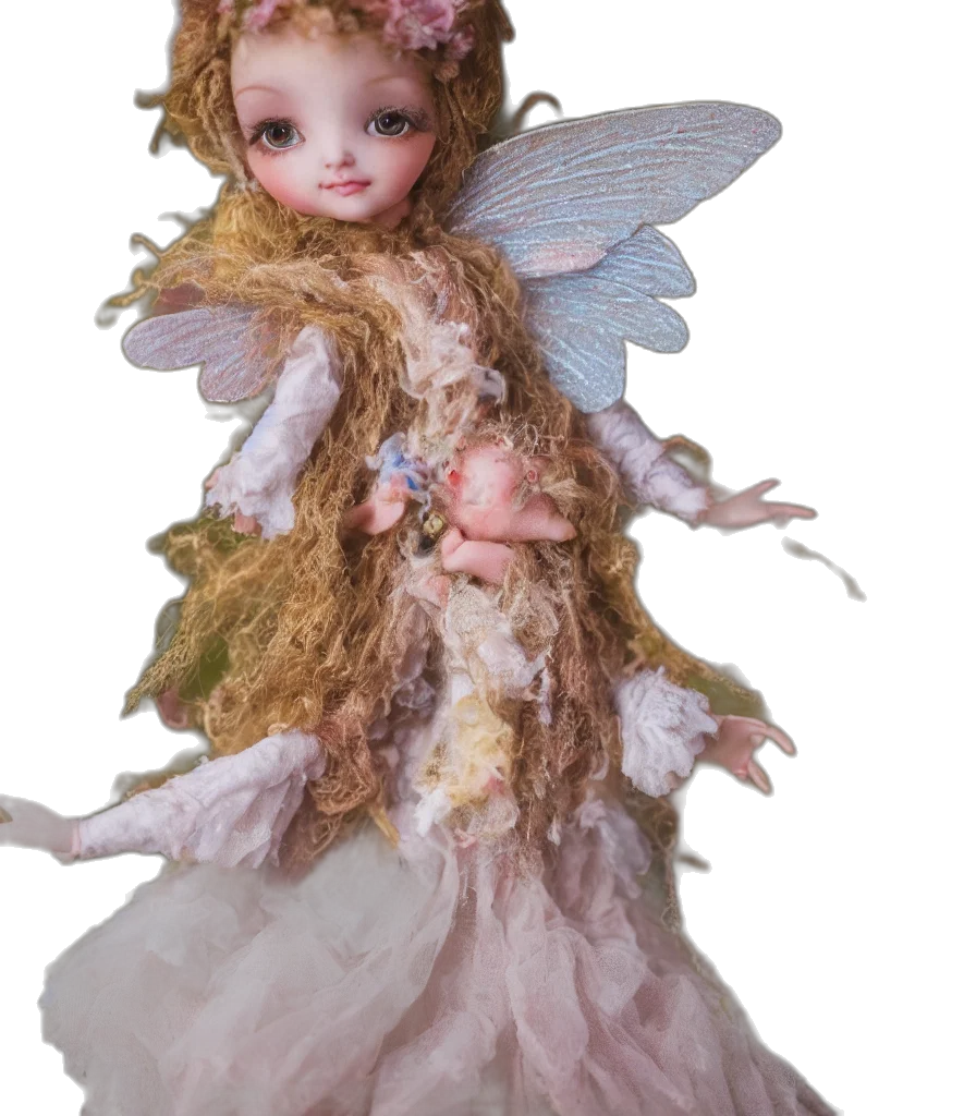 creature, dress, fantasy art, 3d render, concept art, photorealistic, pastel, earth tones transparent PNG cut-out