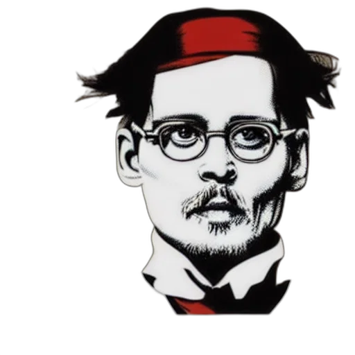 face, hat, jacket, staff transparent PNG cut-out