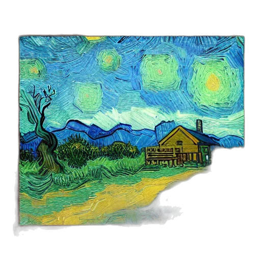 oil painting, watercolor, pixel art, concept art, night, sunset, forest, fog transparent PNG cut-out