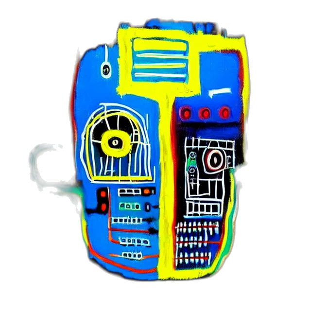 robot, mask, jewelry, cyberpunk, concept art, neon, beautiful, painting transparent PNG cut-out