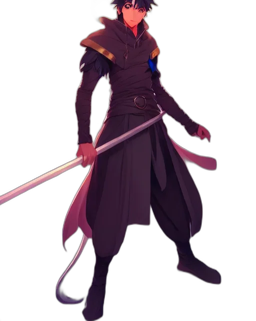 staff, sword, weapon, concept art, fantasy art, pixel art, anime, dark transparent PNG cut-out