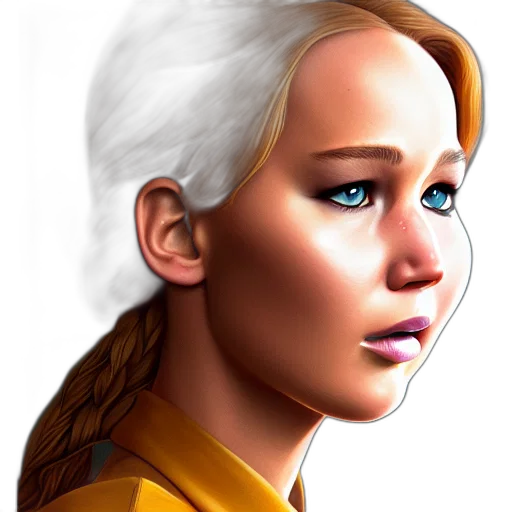 face, robot, photorealistic, fantasy art, 3d render, concept art, outer space, golden transparent PNG cut-out