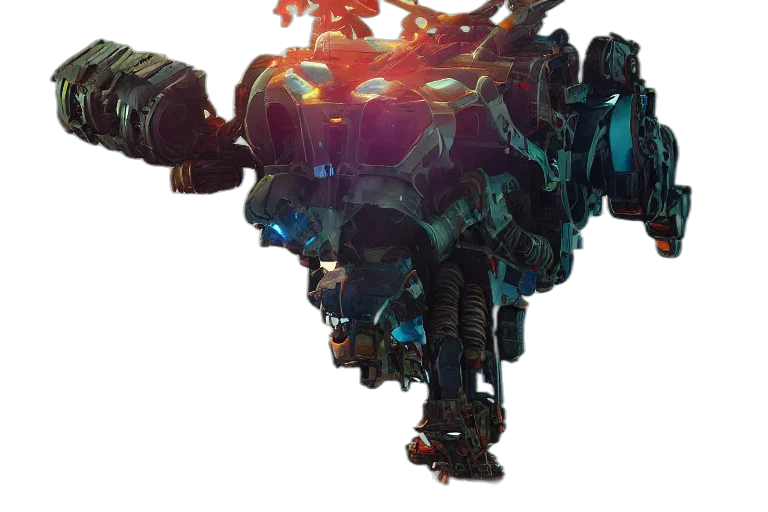 robot, weapon, dragon, creature, concept art, 3d render, cyberpunk, scrapper transparent PNG cut-out