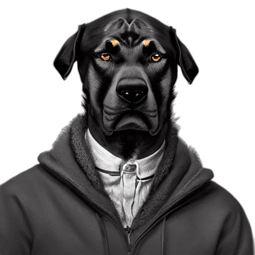 jacket, staff, face, animal transparent PNG cut-out