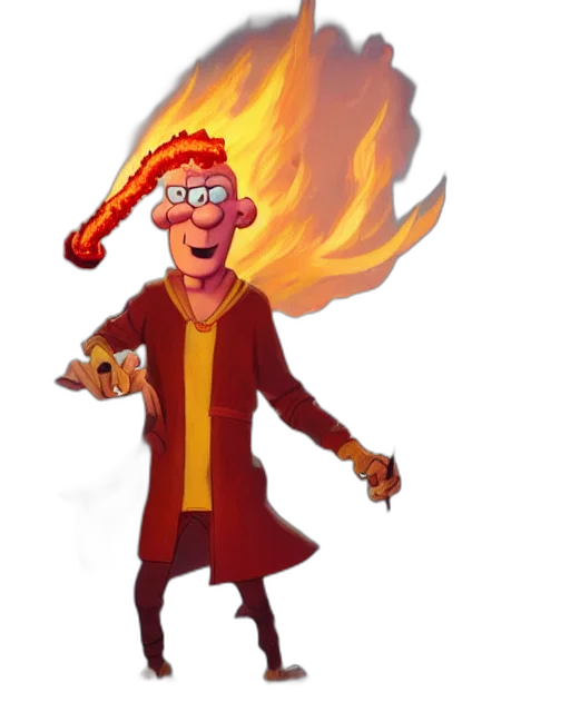 staff, jacket, dragon, concept art, cartoon, pixel art, 3d render, fire transparent PNG cut-out