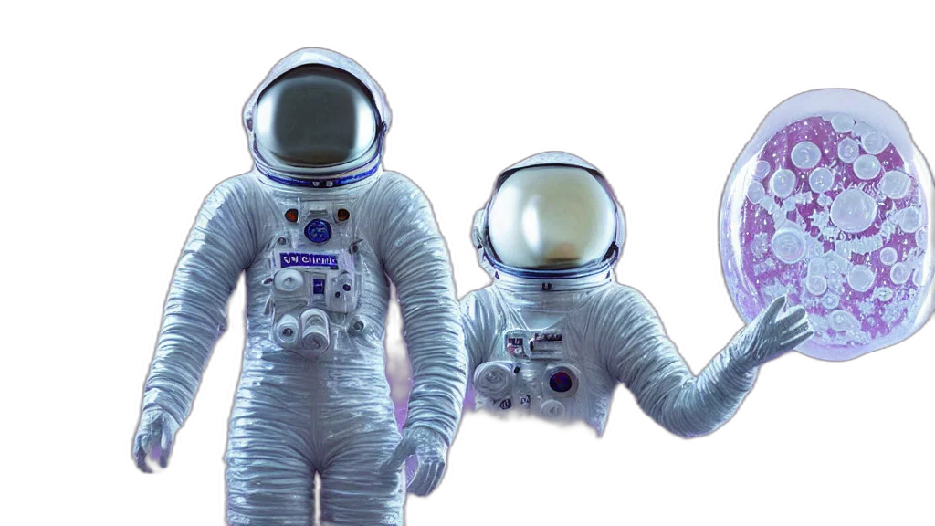 concept art, 3d render, outer space, astronaut transparent PNG cut-out