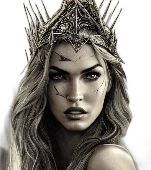 crown, jewelry, face, fantasy art transparent PNG cut-out