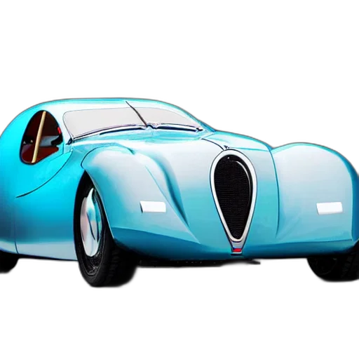 car, 3d render, concept art, photorealistic, cartoon, blue, retro, futuristic transparent PNG cut-out