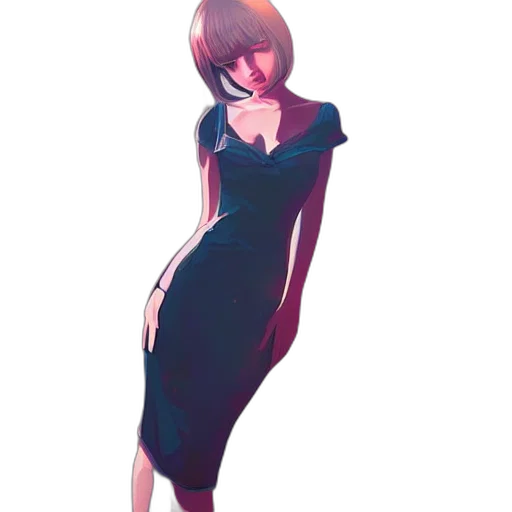 dress, jacket, creature, staff, concept art, anime, watercolor, pixel art transparent PNG cut-out