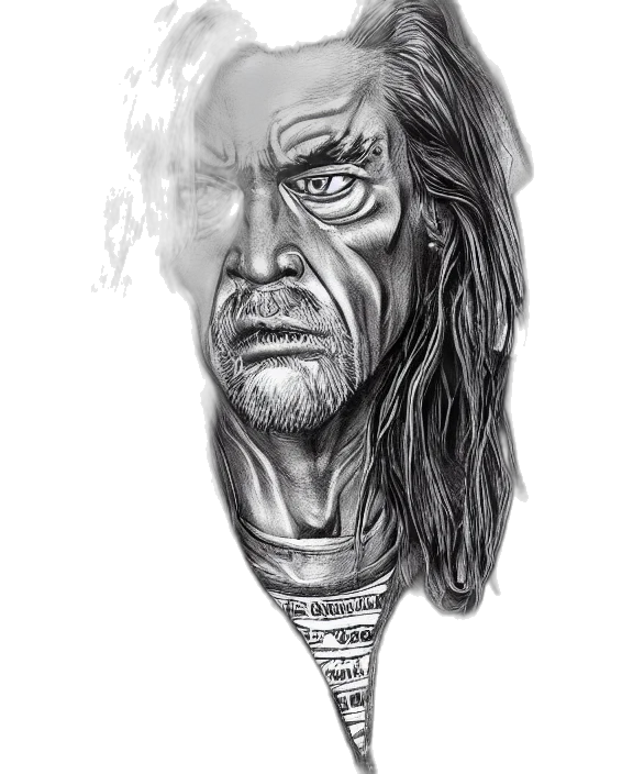 face, sword, mask, pencil sketch, comic book art, fantasy art, concept art, highly transparent PNG cut-out